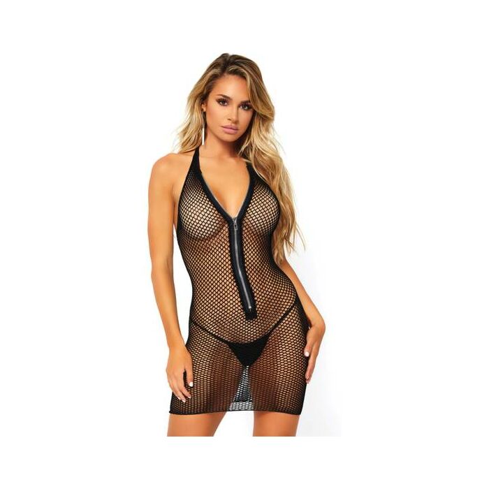 Leg avenue fishnet zip up mini dress