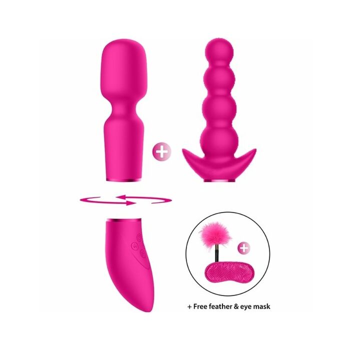Anal pleasure and vibrator kit - pink