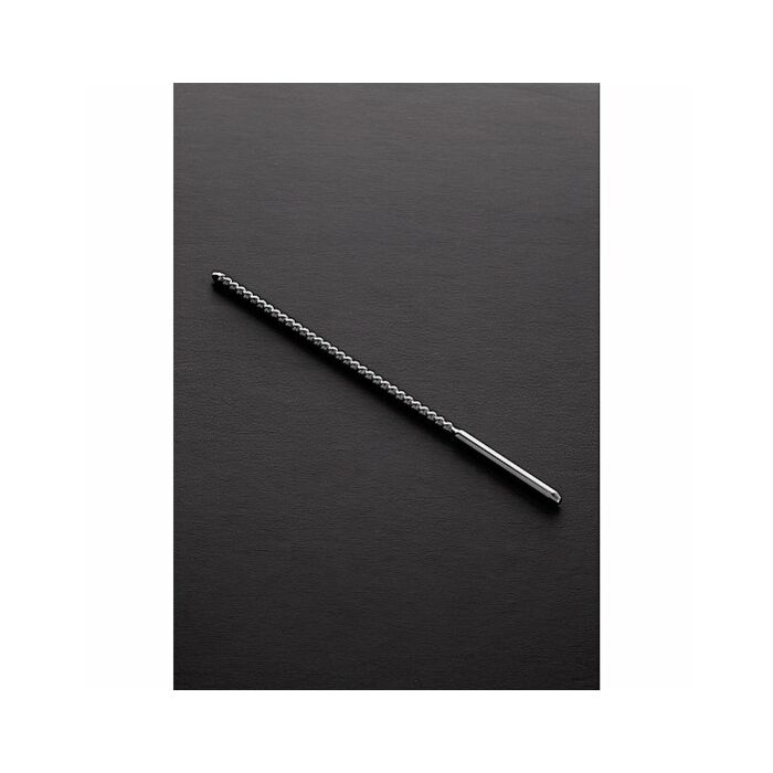 Dip stick ribbed 6x240mm brushed steel