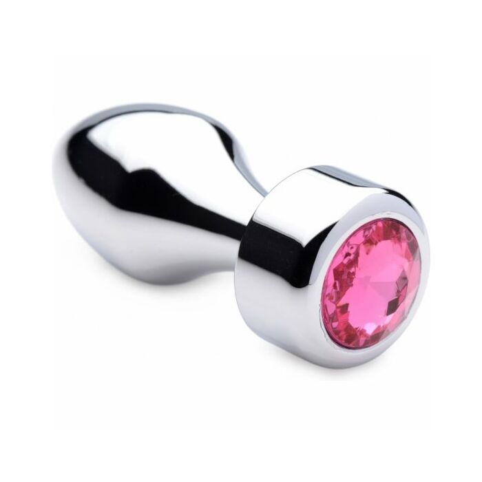 Metal plug with pink pearl - small