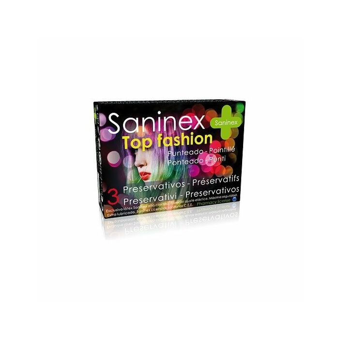 Saninex condoms top fashion dotted 3 units