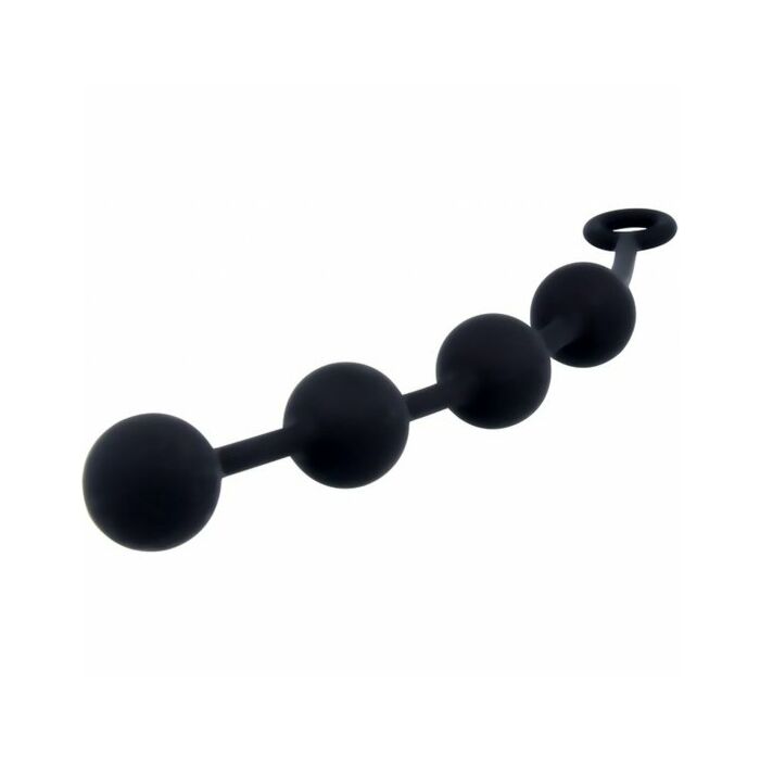 Excite large silicone anal beads - black
