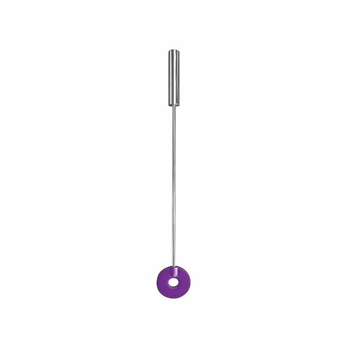 Leather circle tipped crop purple