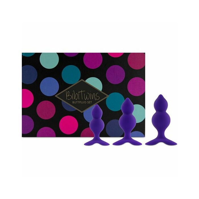 Feelztoys - bibi twin butt plug set 3 pcs purple
