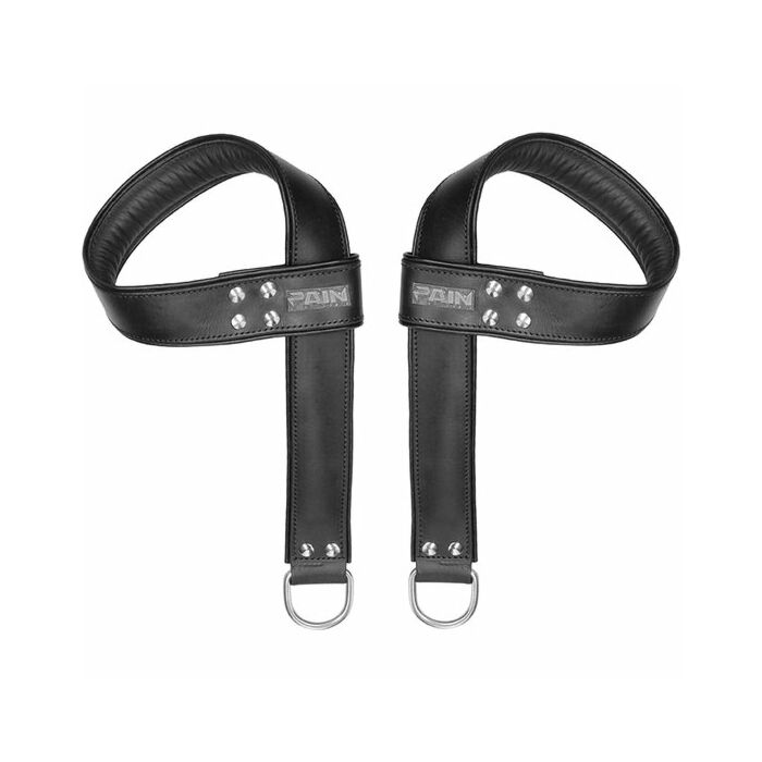 Suspension grips leather saddle for hands and feet - black