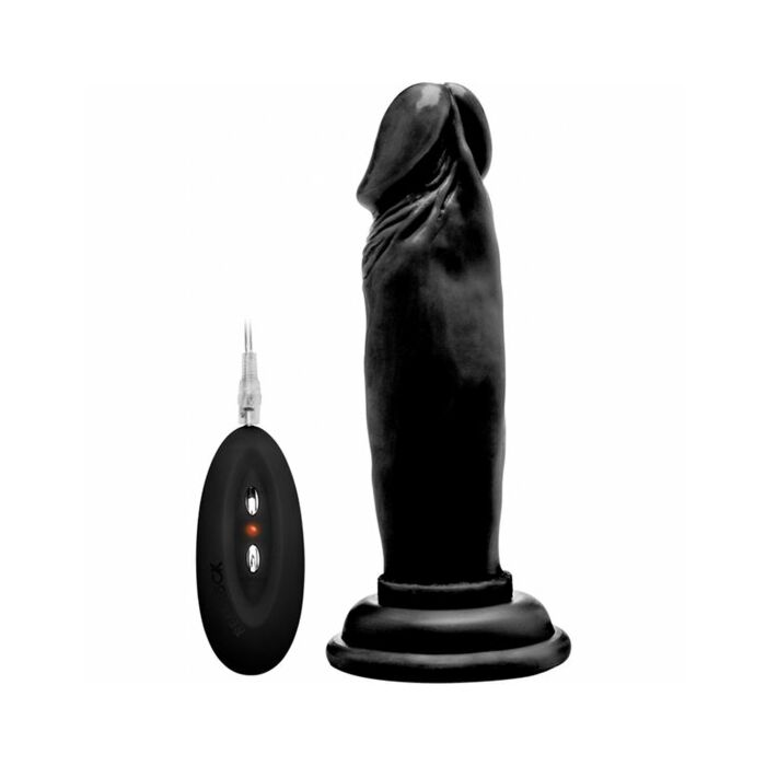 Vibrating realistic cock - 6 inch - black