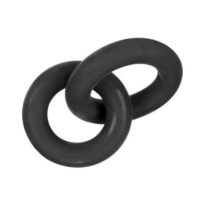 Interlocking duo rings - black