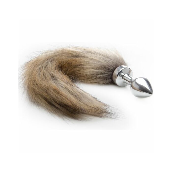 Fox tail butt plug silver