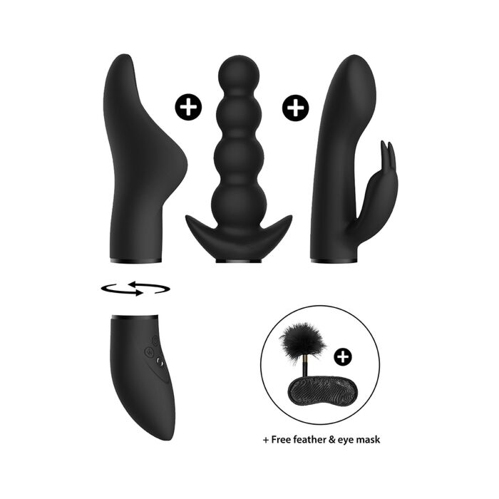 Pleasure kit  6 vibrande clitoris - negro