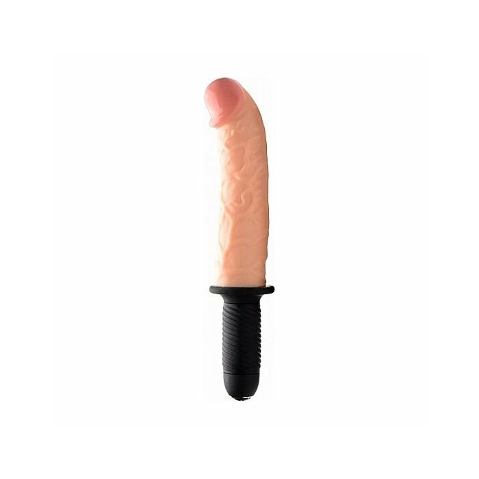 The curved dicktator 13 mode vibrating giant dildo thruster flesh