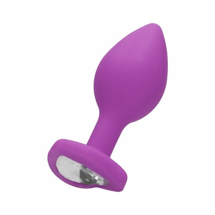 Diamond heart butt plug - large - purple