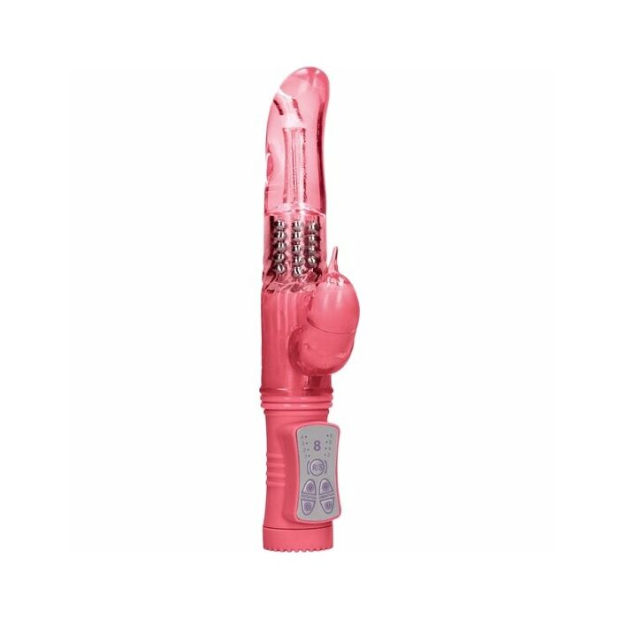 Rotating beaded dolphin vibrator - pink