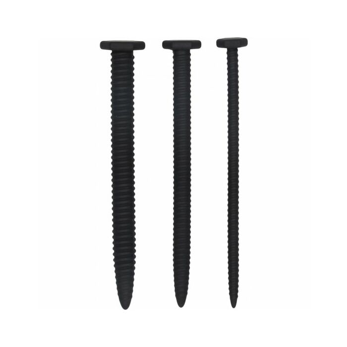 Silicone screw plug set urethral sounding black