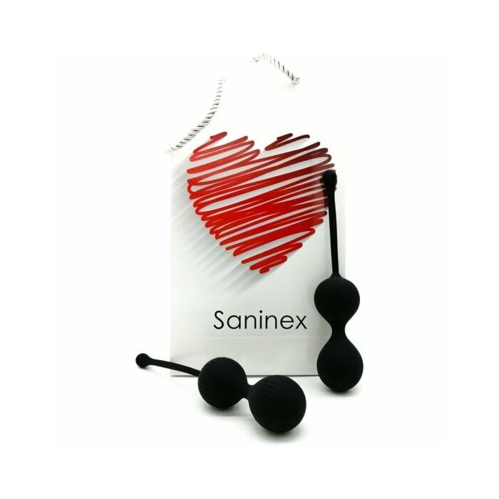 Saninex double clever - black inteligentes esferas vaginales