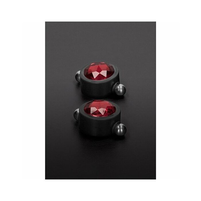 Nipple pincher with swarovski - red