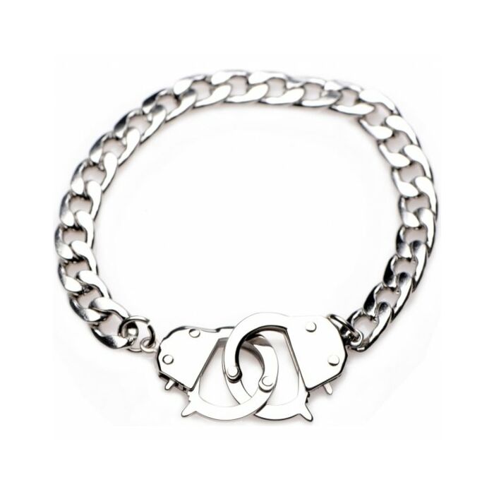 Cuff him handcuff bracelet - silver