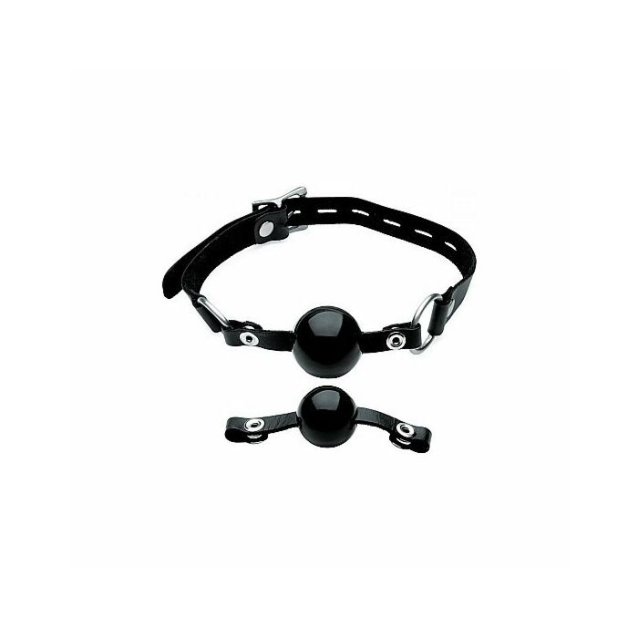 Interchangeable silicone ball gag set black