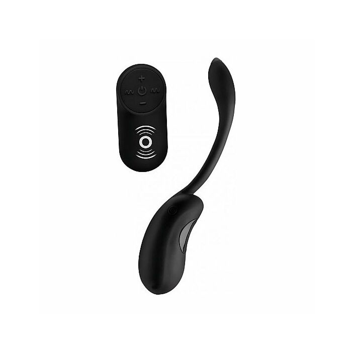 Silicone vibrating pod with remote control - black