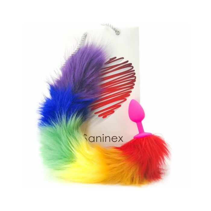 Saninex sensation tail butt plug rainbow