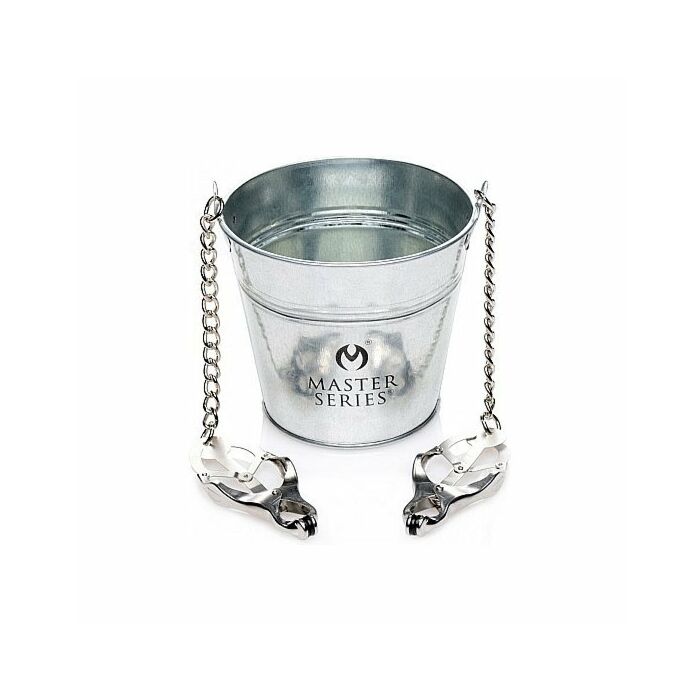 Slave bucket labia and nipple clamps - silver