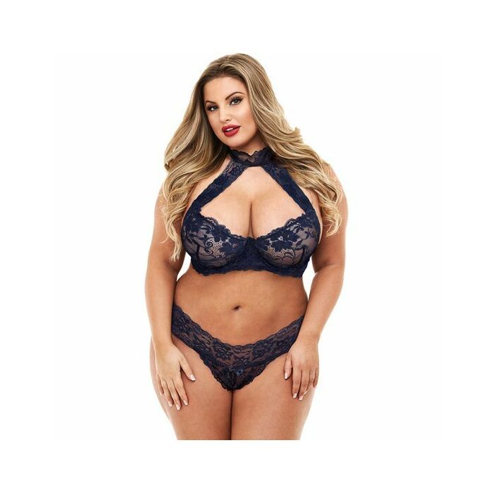 Lace halter bikini set