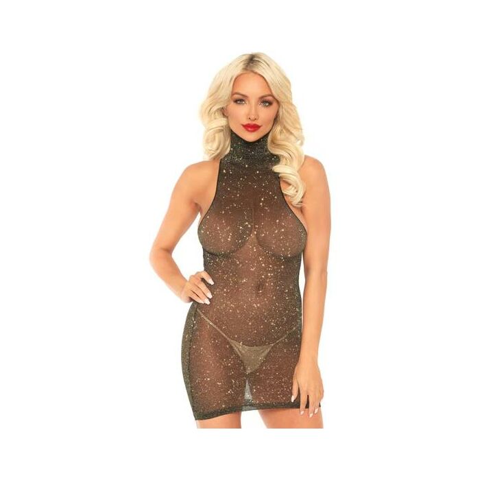 Leg avenue dress high dress black/gold one size