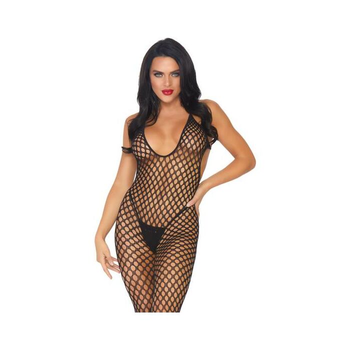 Leg avenue halter crochet net footless bodystocking