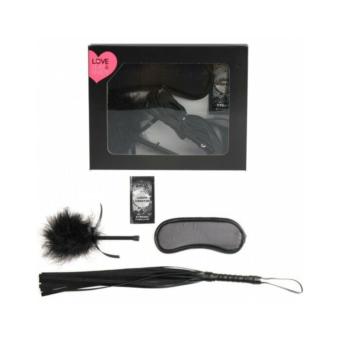 Secretplay first kit bdsm feather + monodose+ whip + blindfold