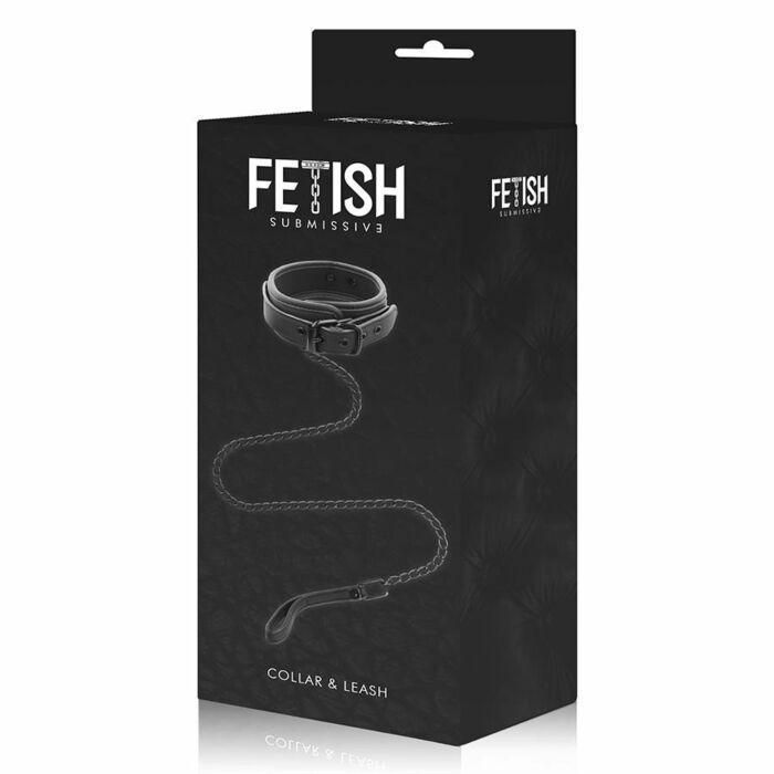 Fetish submissive collar with leash