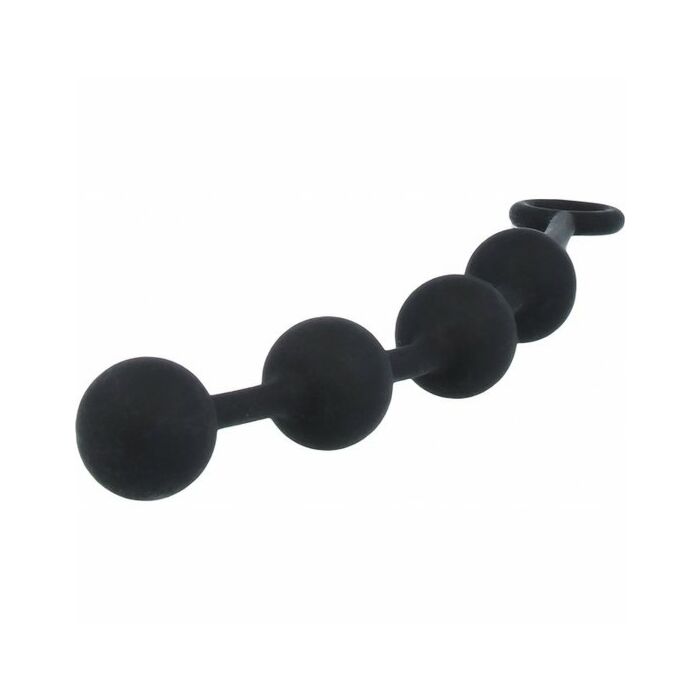 Excite medium silicone anal beads - black
