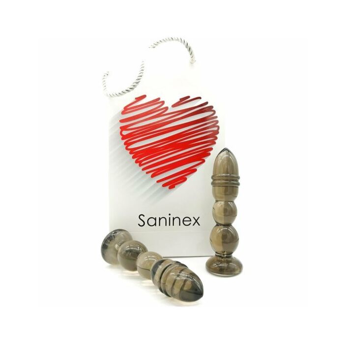 Saninex delight - black transparent plug & dildo