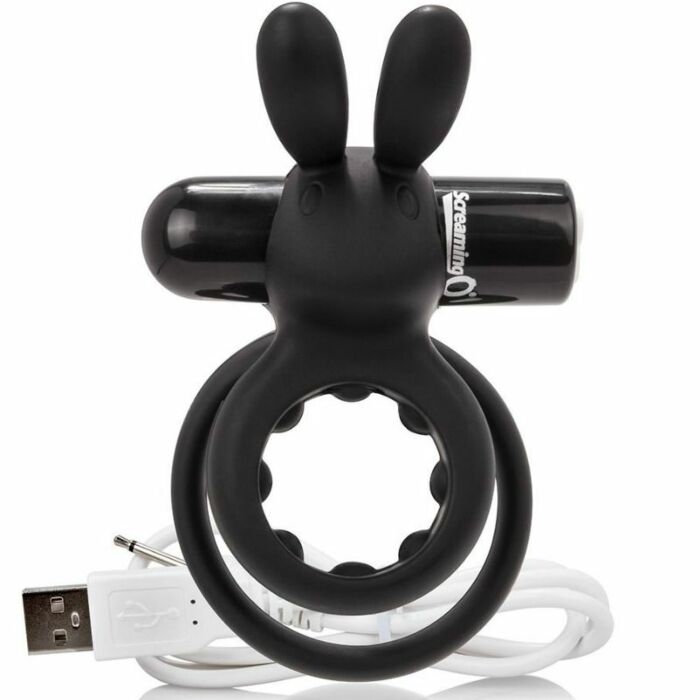 Screaming o rechargeable vibrating ring with rabbit - o hare- black