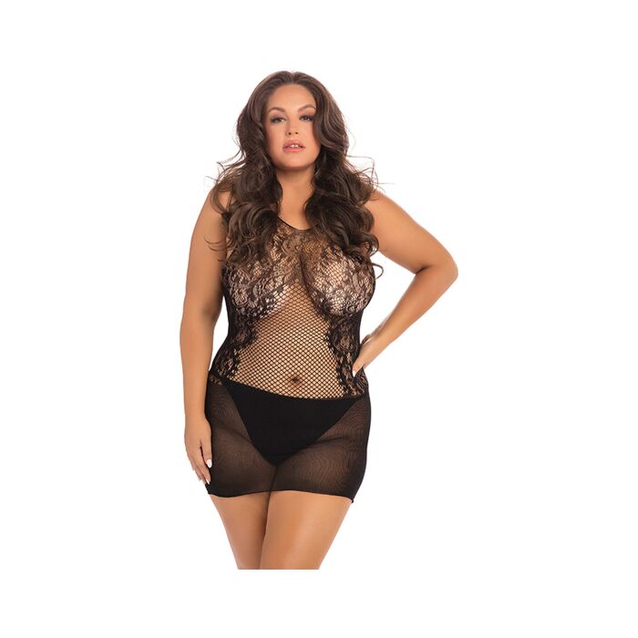 Lace fantasy mini dress - black