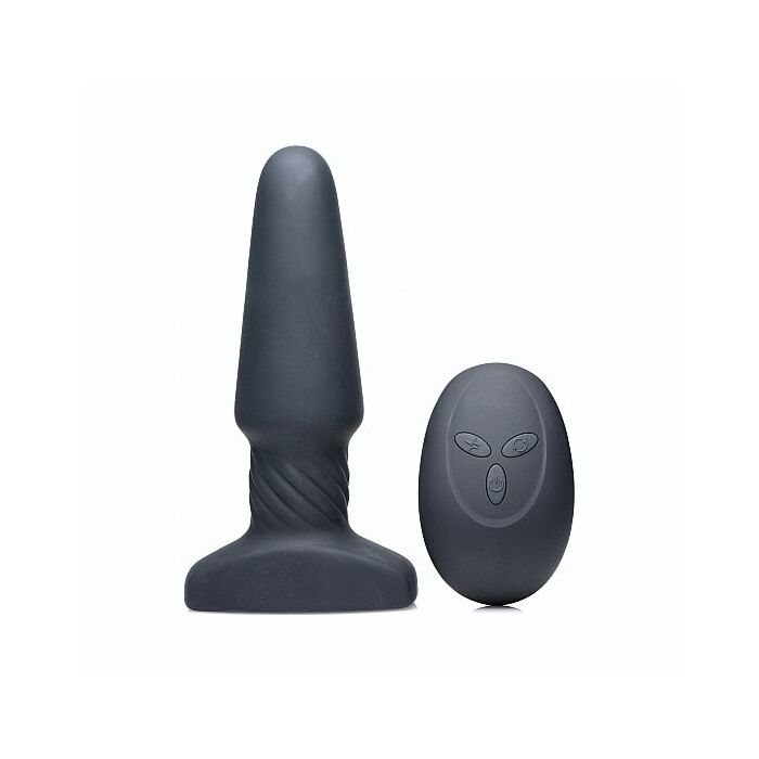 Slim r smooth rimming plug with remote control - black