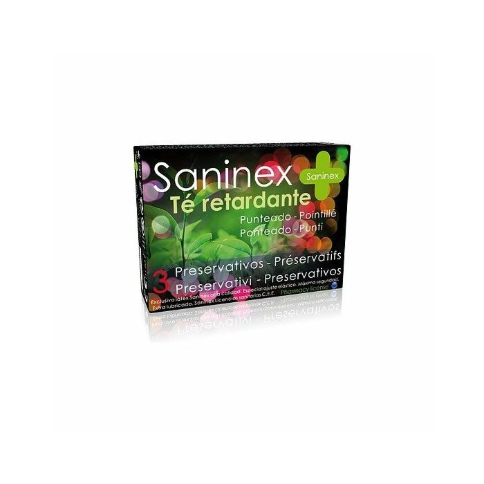 Saninex condoms 3 uds té retardante - punteado - dotted