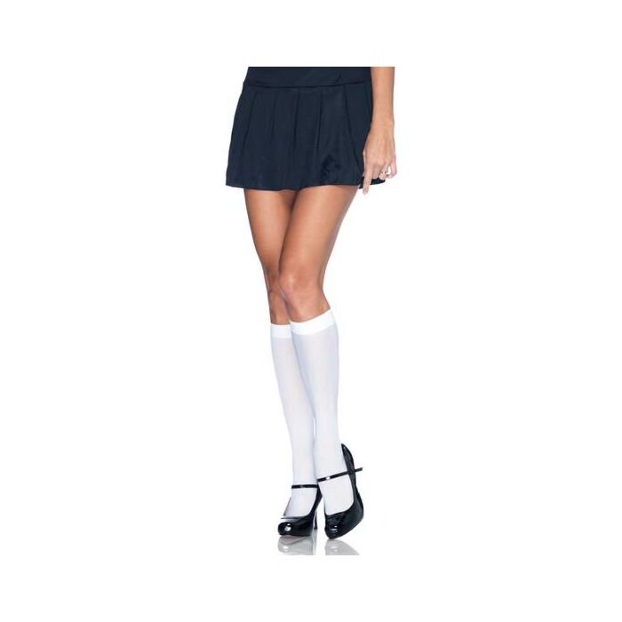 Leg avenue nylon opaque knee highs white