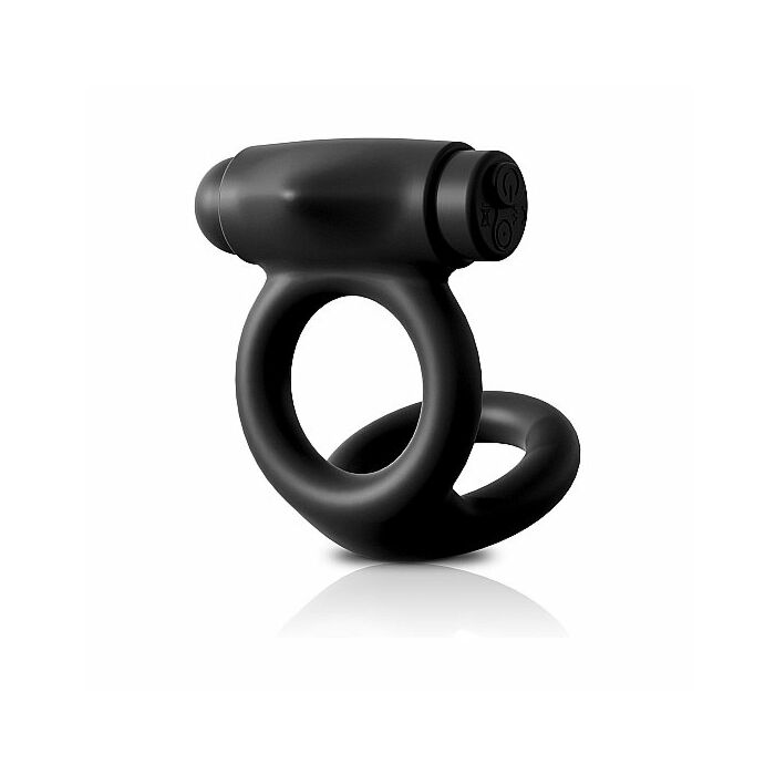 Vibrating silicone cock & ball c-ring - black