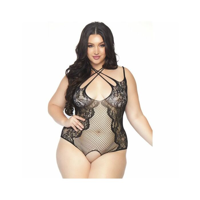 Red Crotchless Body - Black Temptation