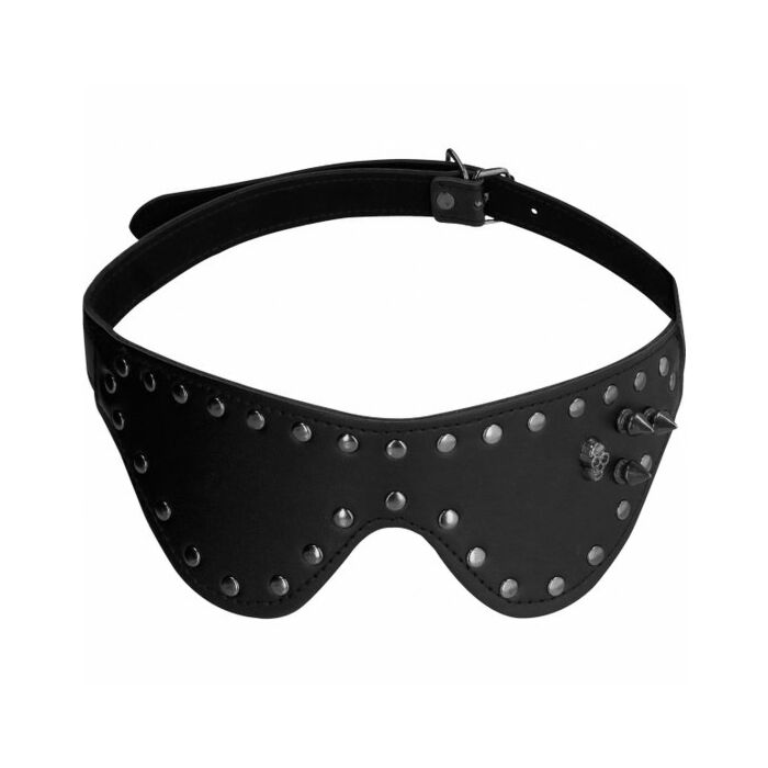 Ouch! skulls and bones - eye mask with skulls & spikes - black