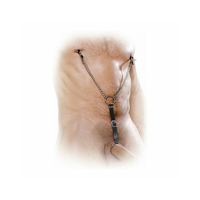 Fetish fantasy nipple clamps and cockring set
