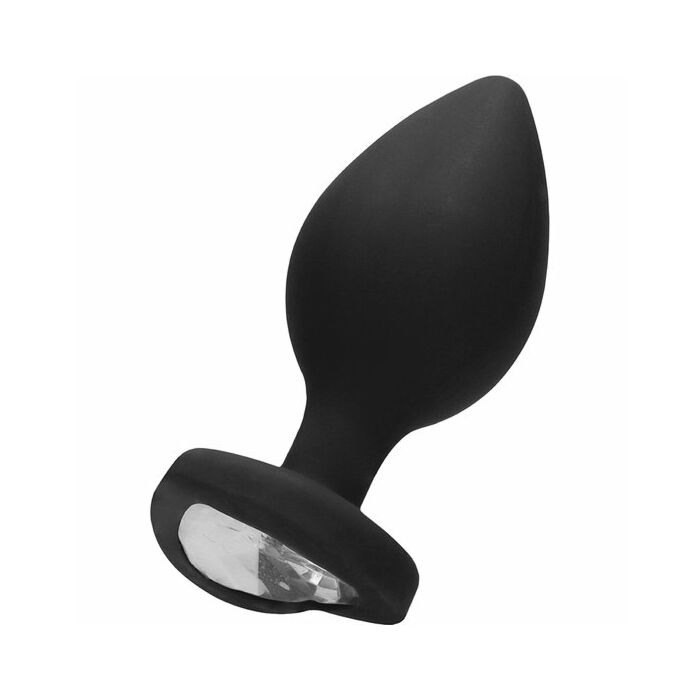 Diamond heart butt plug - extra large - black