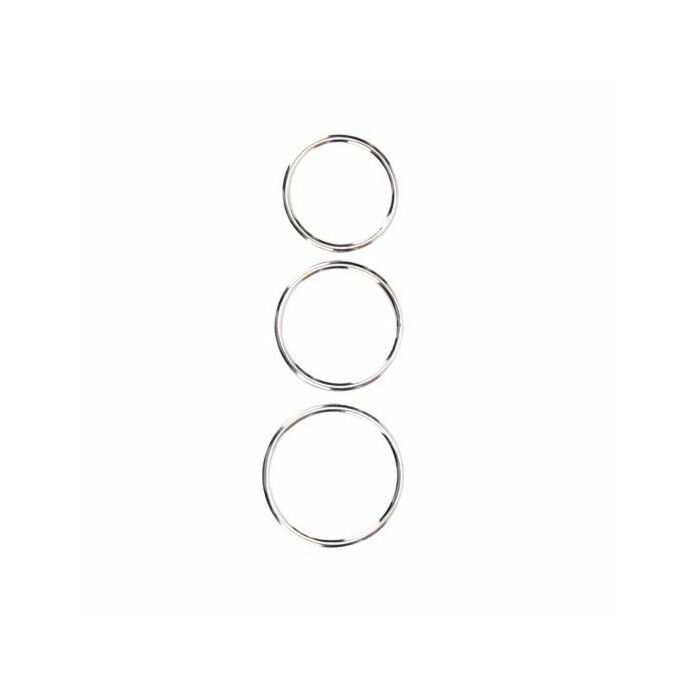 Triple metal cock ring set