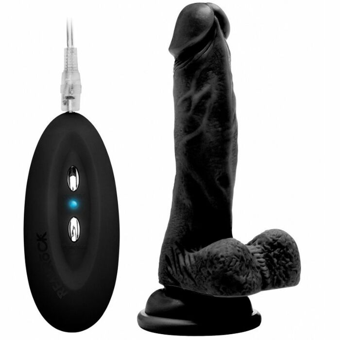 Real rock 002 100 vibrator 18cm black realistico