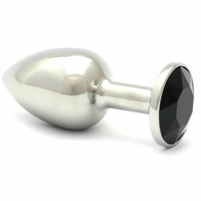 Black Swarovski crystal anal plug 75 cm / 27mm