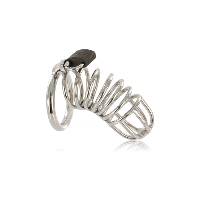 Hard metal chastity cage ring device
