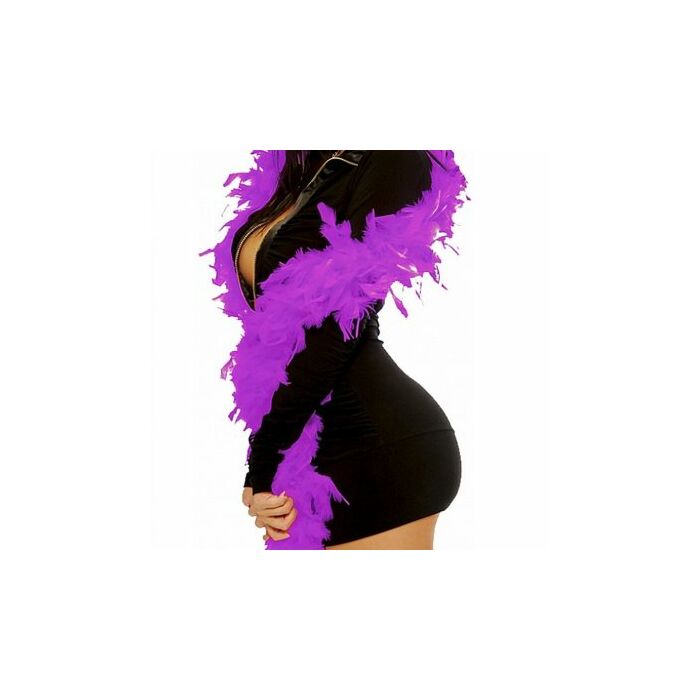 Fetish fantasy purple feather boa