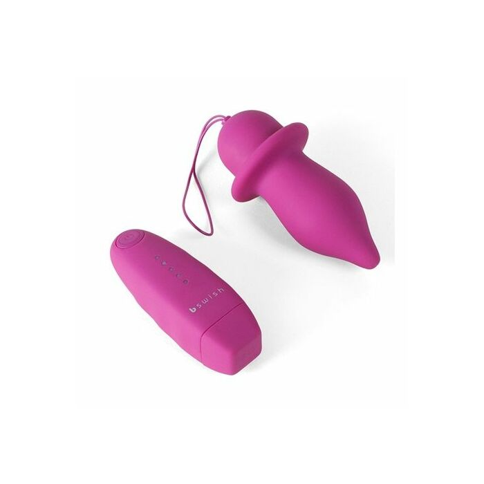 B swish bfilled classic anal plug black lilac remote control