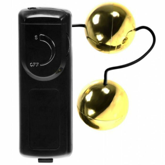 Sevencreations Chinese balls with vibrator black / gold