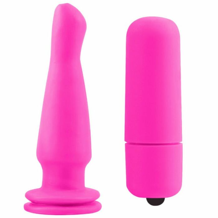 Neon pink vibrator anal plug 1342cm