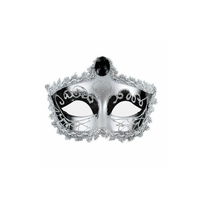 Venetian mask silver finish